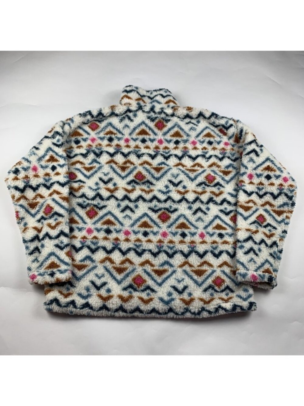 Eddie Bauer Aztec Printed Quest Plush Teddy Fleece Pullover Jacket L - Picture 5 of 5